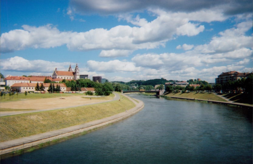 This is a picture of the Vltava River and the Charles Bridge of Prague.