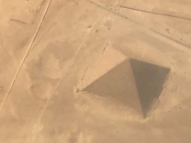 Overhead View Flying Over the Ancient Giza Plateau.